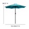 Merrick Lane Bali Patio Umbrella with Base - 9' Polyester Patio Umbrella - 30+ UV Protection - Waterproof Cement Base with 1.5" Diameter Aluminum Pole